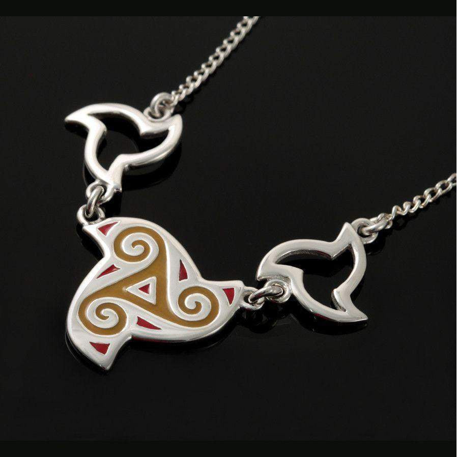 Shetland Sterling Silver Celtic Fire Necklace - CFP07-CF-Ogham Jewellery