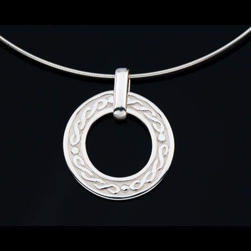 Shetland Sterling Silver Celtic Necklace -P601-Ogham Jewellery