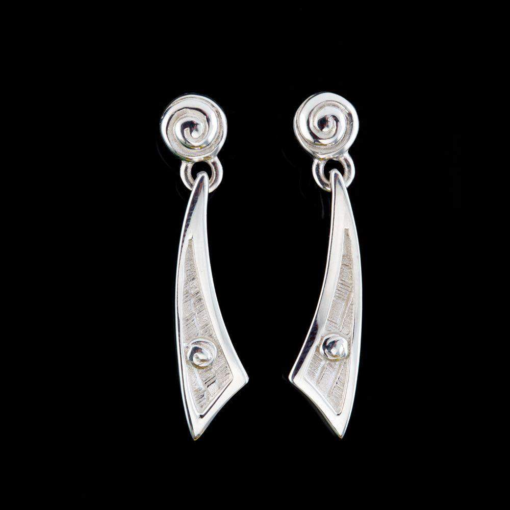 Shetland Sterling Silver Or Gold Celtic Earrings - E188-s-Ogham Jewellery