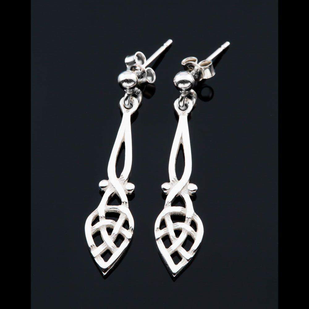 Shetland Sterling Silver Or Gold Celtic Earrings - E475-s-Ogham Jewellery