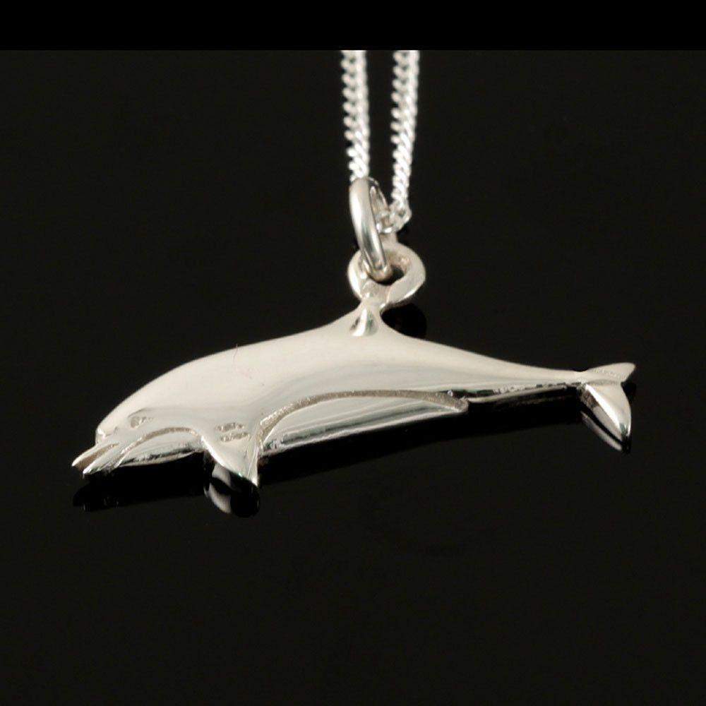 Shetland Sterling Silver Or Gold Dolphin Pendant P247-s-Ogham Jewellery