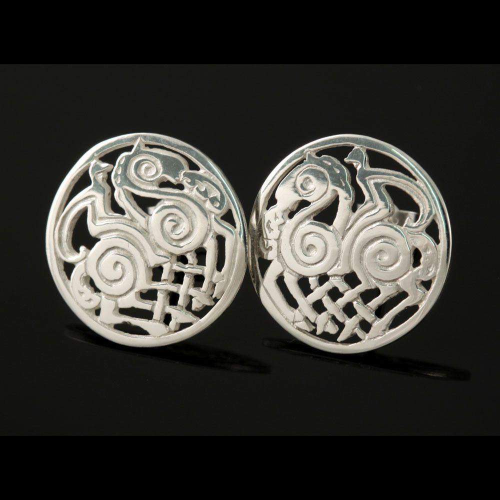 Shetland Sterling Silver Or Gold Sleipnir Earrings - E114D-S-Ogham Jewellery