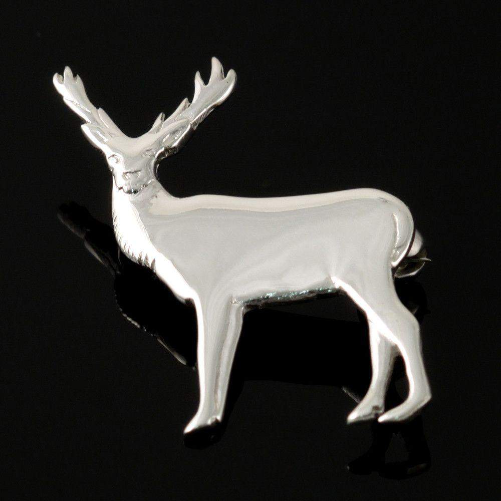 Shetland Sterling Silver Or Gold Stag Brooch - BW10-s-Ogham Jewellery