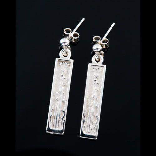 Shetland Sterling Silver or Gold Thistle Earrings-E321-Ogham Jewellery