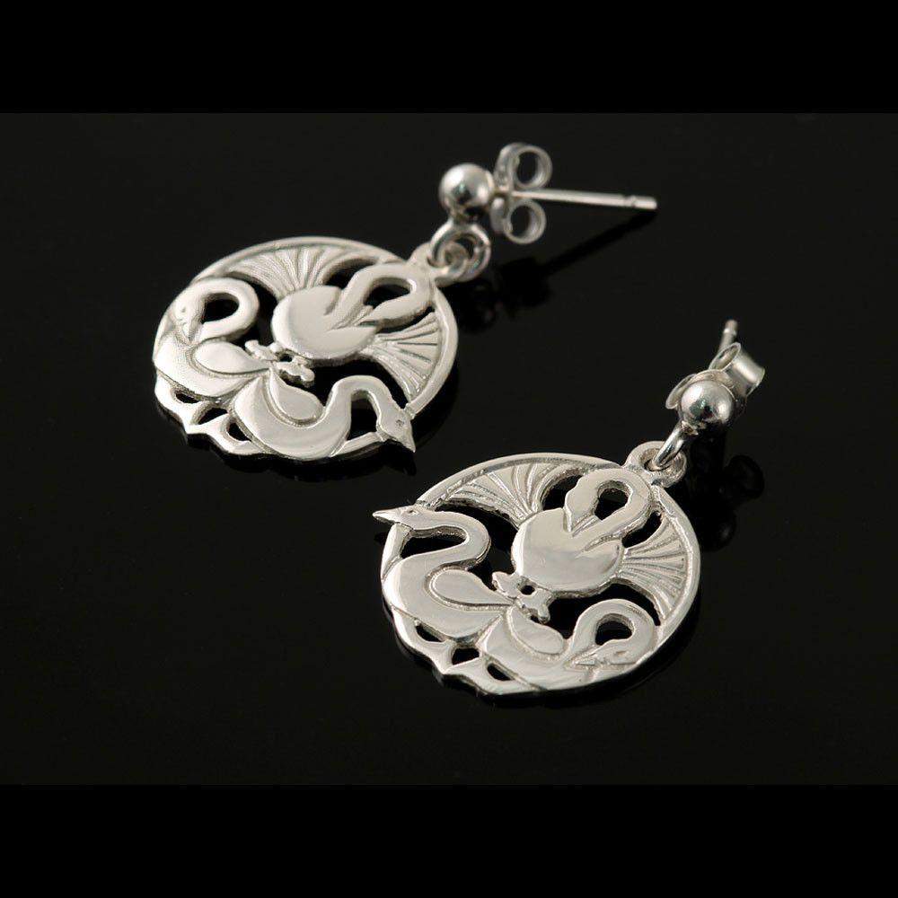 Shetland Sterling Silver Or Gold Three Nornes Earrings - E77-S-D-Ogham Jewellery