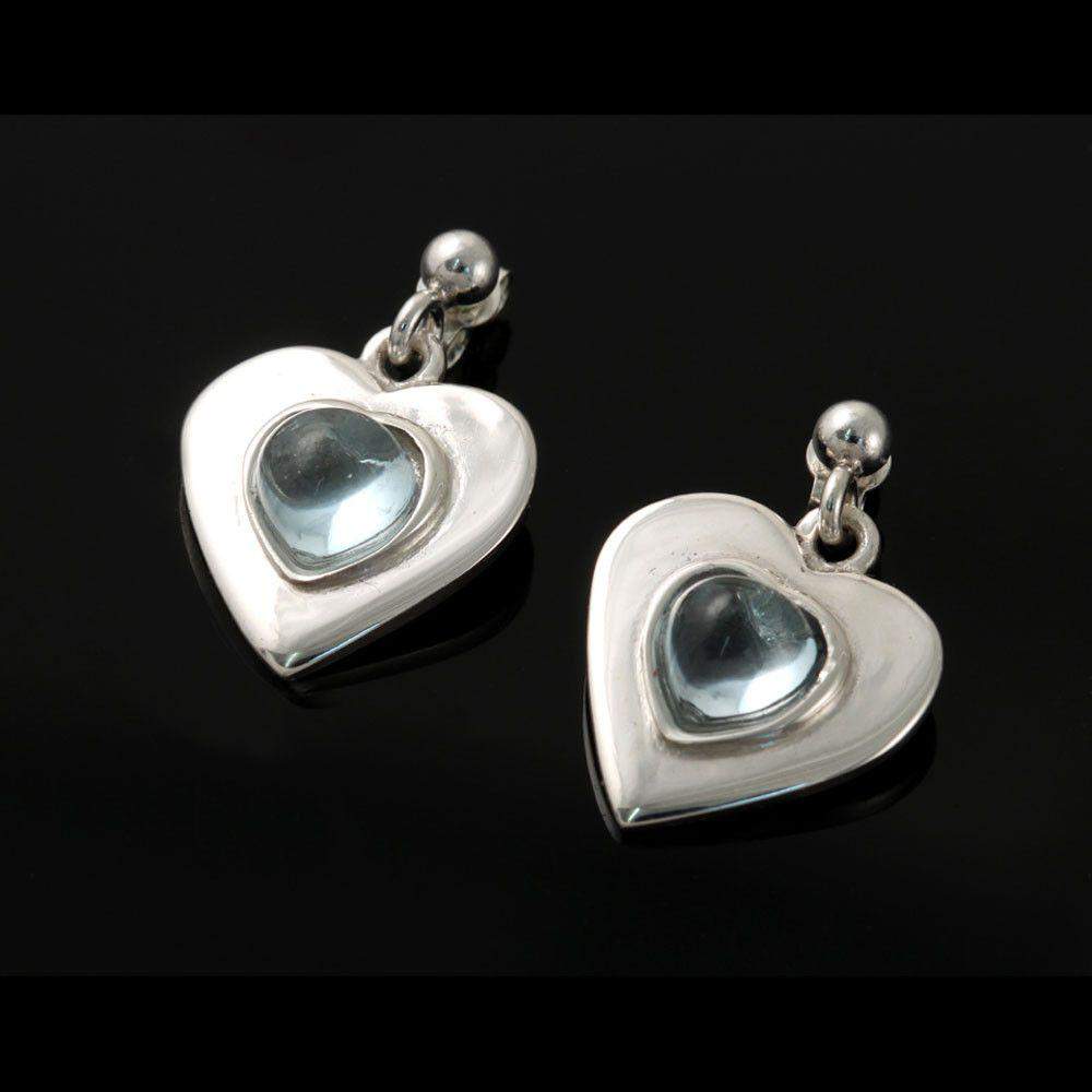 Shetland Sterling Silver Peerie Smoorikins Heart Earrings - E356-bt-s-Ogham Jewellery