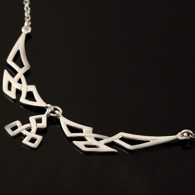 Shetland Sterling Silver Three Part Line Of Life Necklace - P783-Ogham Jewellery