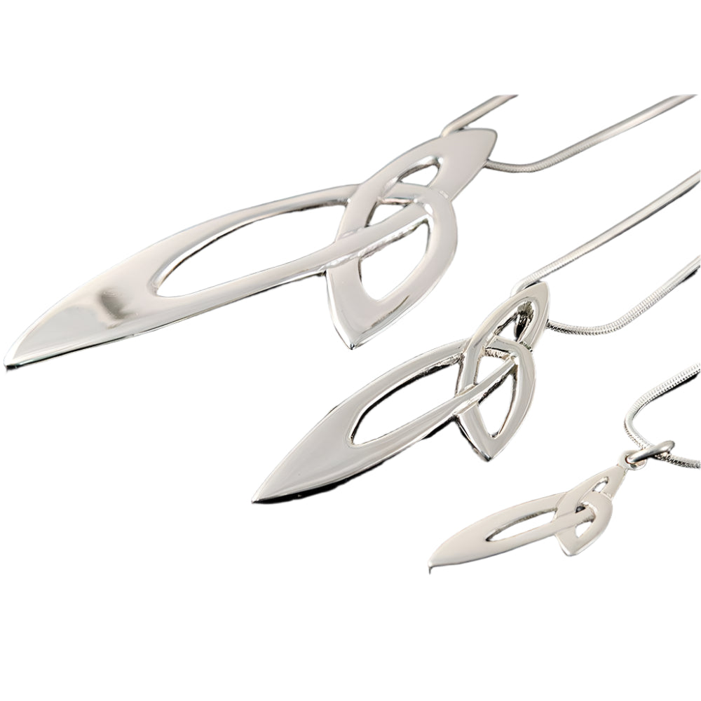 Sterling Silver Triquetra Line Of Life Pendant - P782- Shetland