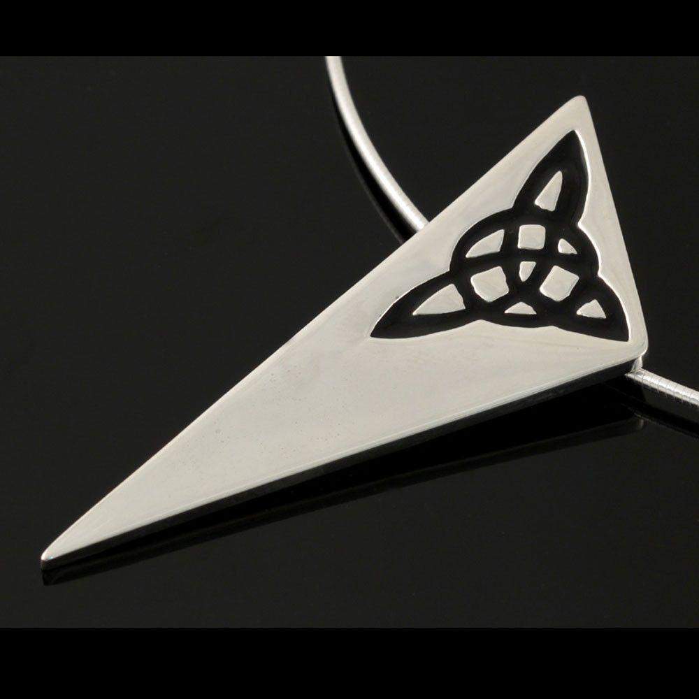 Shetland Sterling Silver Triquetra Triangle Pendant - P723-Ogham Jewellery