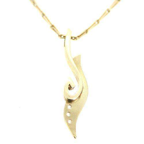 Shirley Paris Designer 9ct Gold Satin One Pendant-Ogham Jewellery