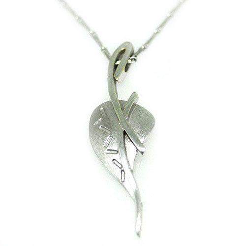 Shirley Paris Designer 9ct White Gold Lines 2 Pendant-Ogham Jewellery