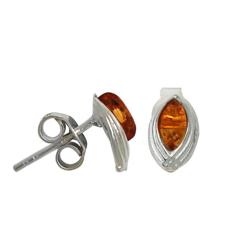 Silver & Amber Earrings - Goldmajor-Ogham Jewellery