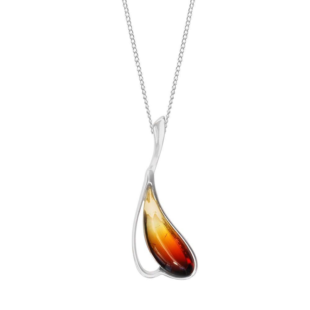 Silver & Amber Pendant - Goldmajor-Ogham Jewellery