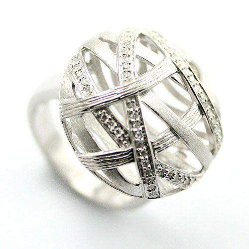 Silver And Diamond Designer Ring-Ogham Jewellery