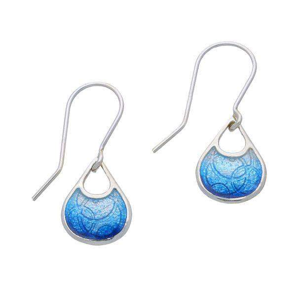 Silver and Enamel Air Drop Earrings (3 colours) EE419-Ogham Jewellery