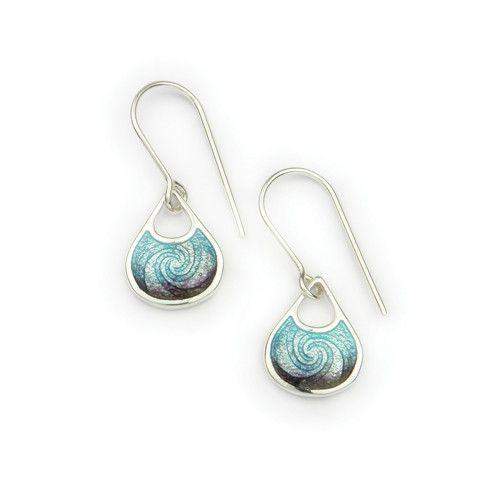 Silver and Enamel Air Drop Earrings (3 colours) EE421-Ogham Jewellery