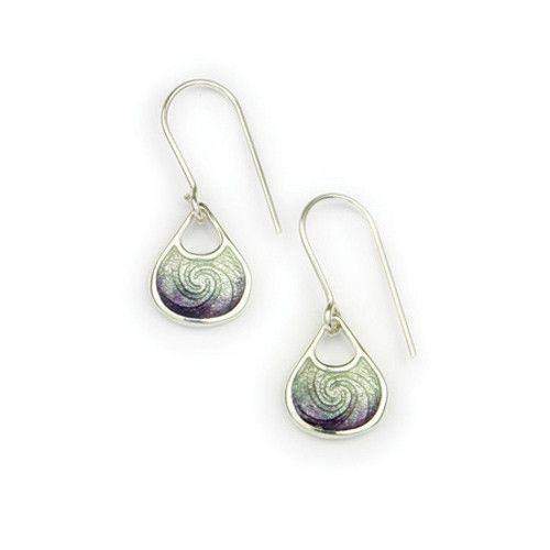 Silver and Enamel Air Drop Earrings (3 colours) EE421-Ogham Jewellery