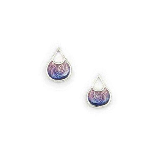 Silver and Enamel Air Stud Earrings (3 colours) EE422-Ogham Jewellery