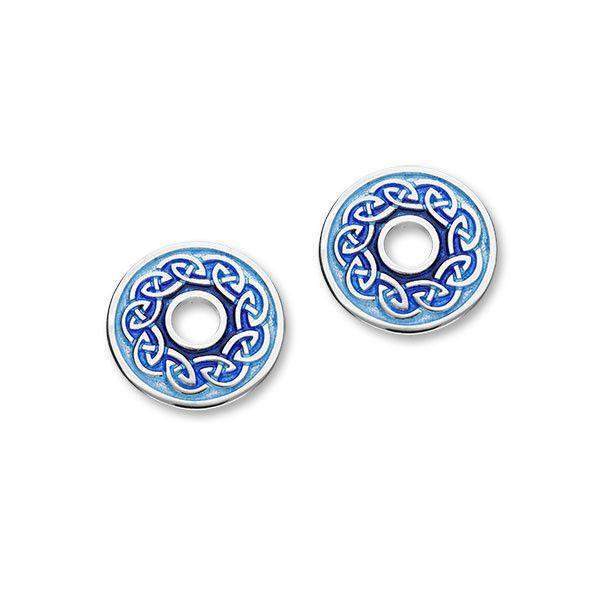 Silver and Enamel Celtic Stud Earrings EE552-Ogham Jewellery