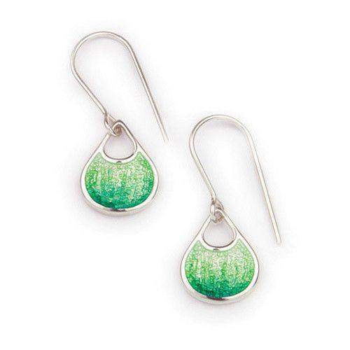 Silver and Enamel Earth Drop Earrings (3 colours) EE417-Ogham Jewellery