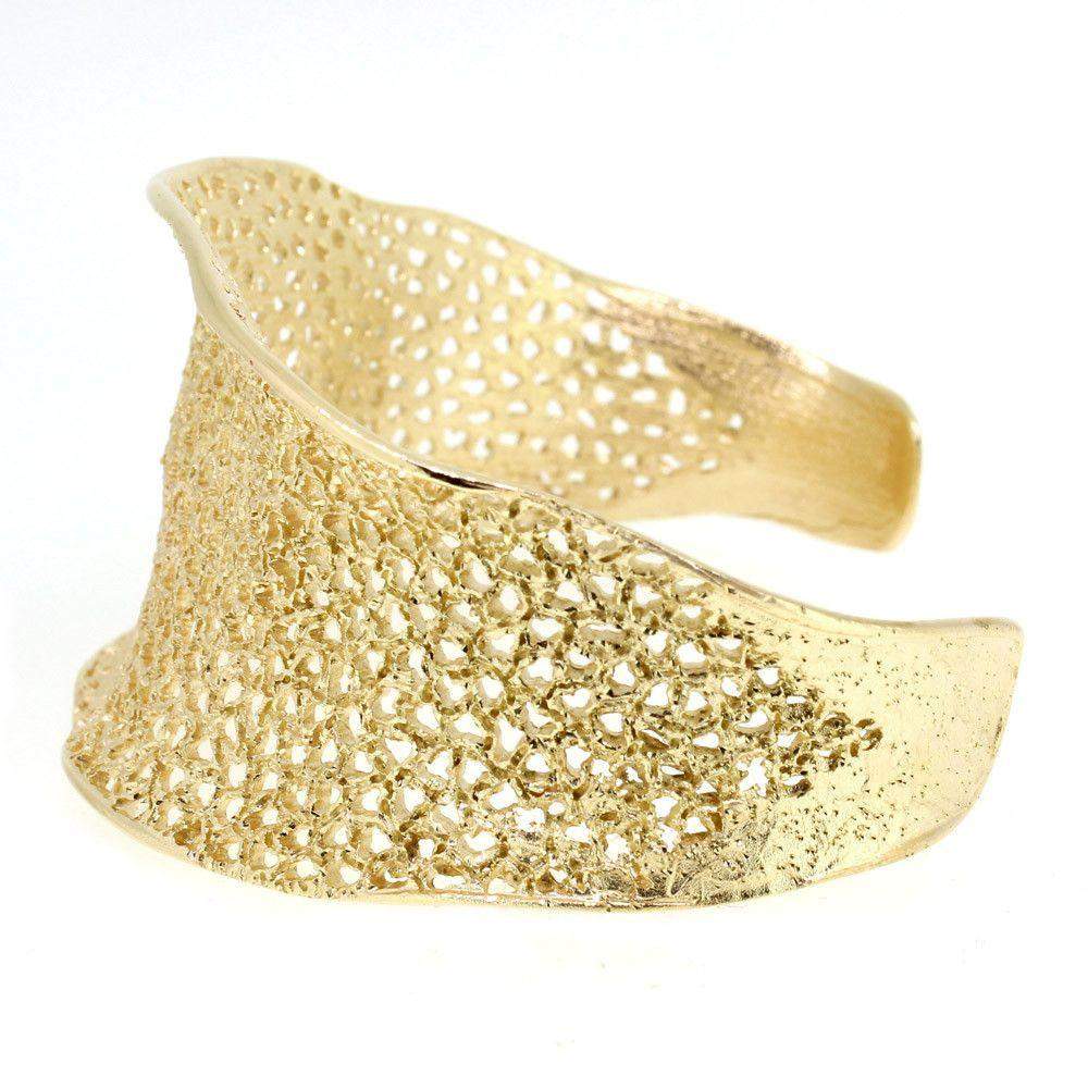 Silver and Gold Plate Designer Bangle -SBA183/Y-Ogham Jewellery