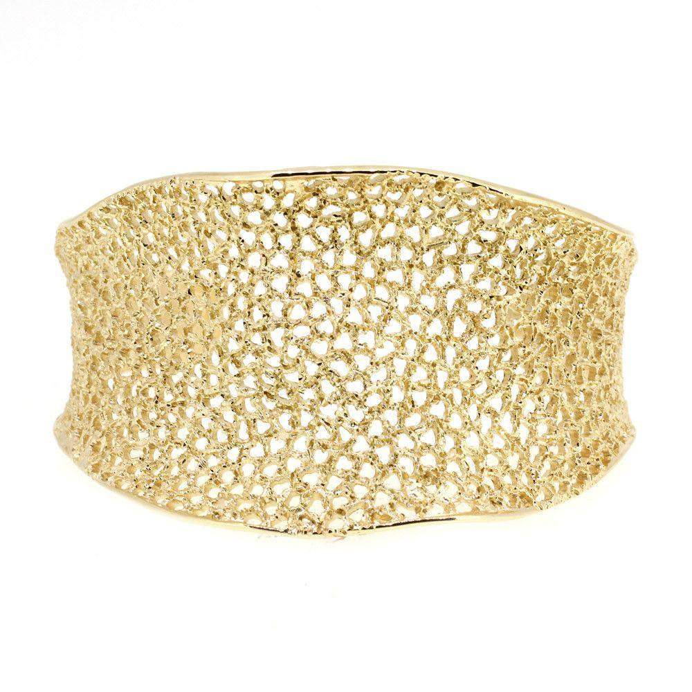 Silver and Gold Plate Designer Bangle -SBA183/Y-Ogham Jewellery