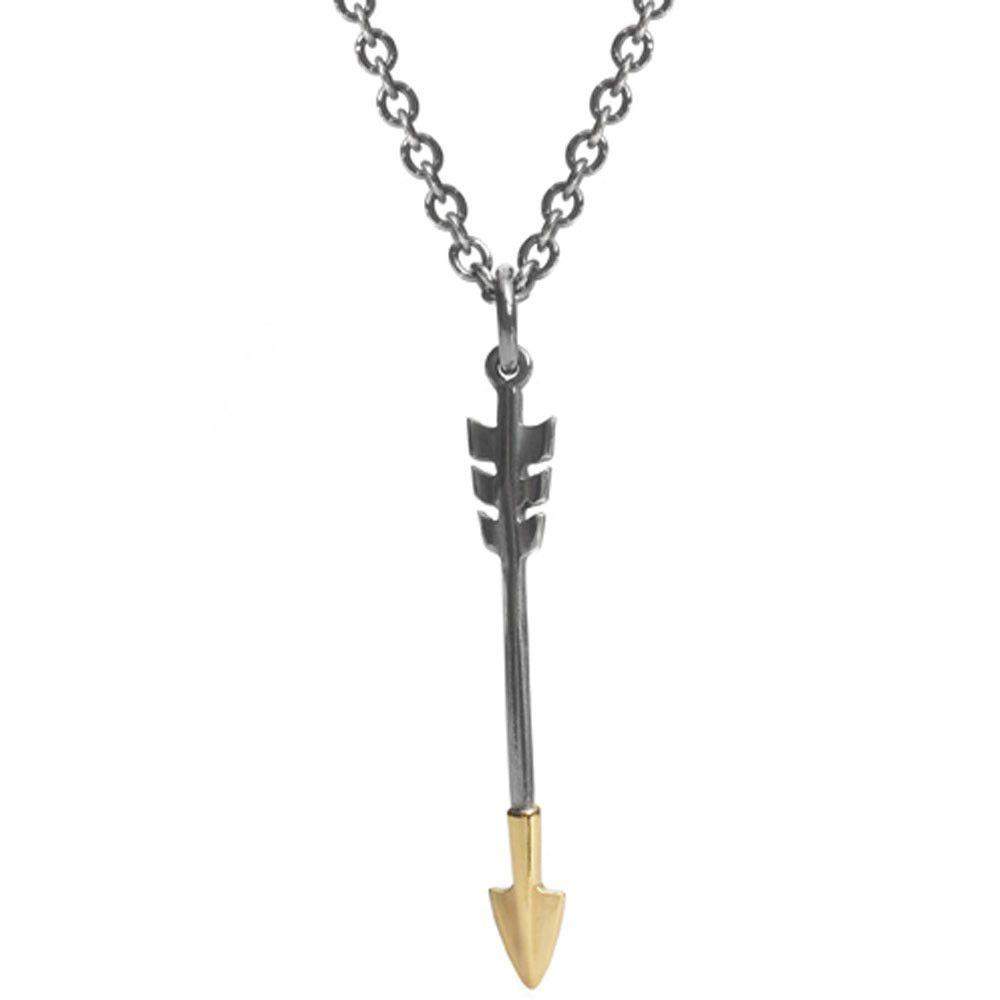 Silver And Gold Vermeil Arrow Mens Pendant-Ogham Jewellery