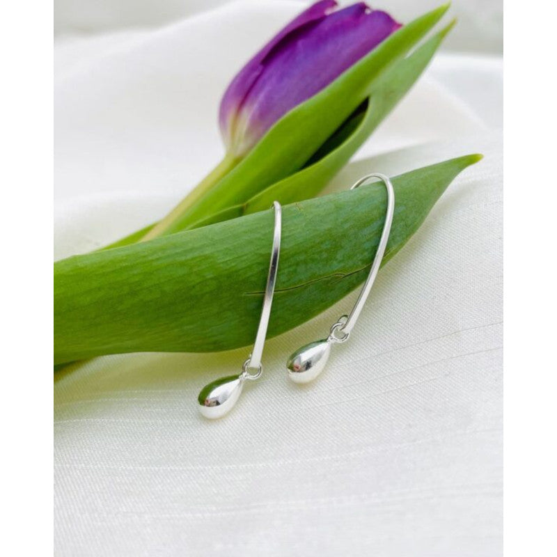 Rain Drop Sterling Silver Drop Earrings