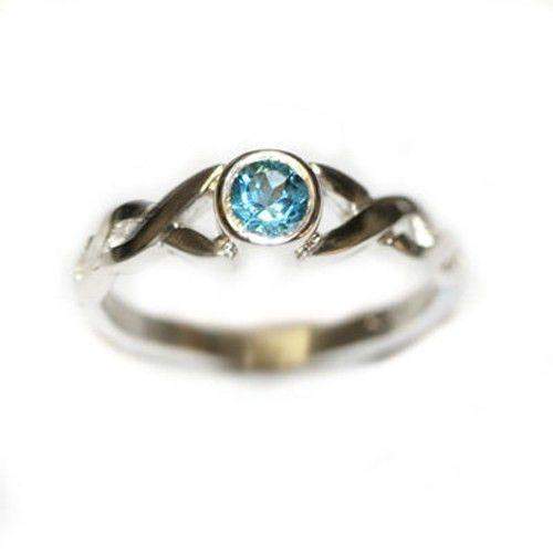 Silver & Blue Topaz Celtic Ring - Sheila Fleet SR175-Ogham Jewellery