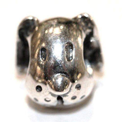 Silver Cute Dog bead charm-Ogham Jewellery