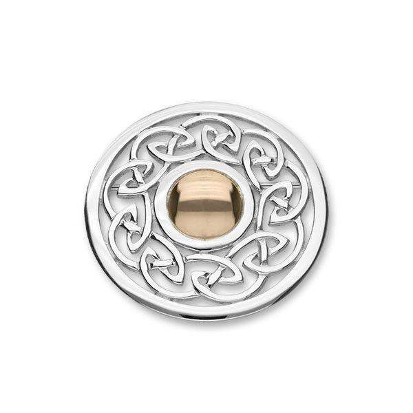 Silver &amp; Gold Celtic Brooch - B494 ORT-Ogham Jewellery
