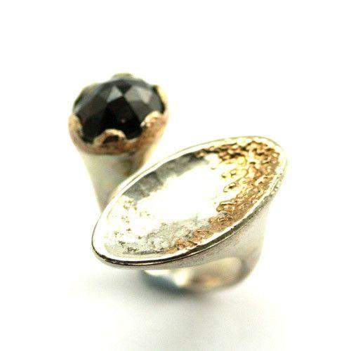 Silver &amp; Gold Designer Ring apg61-Ogham Jewellery