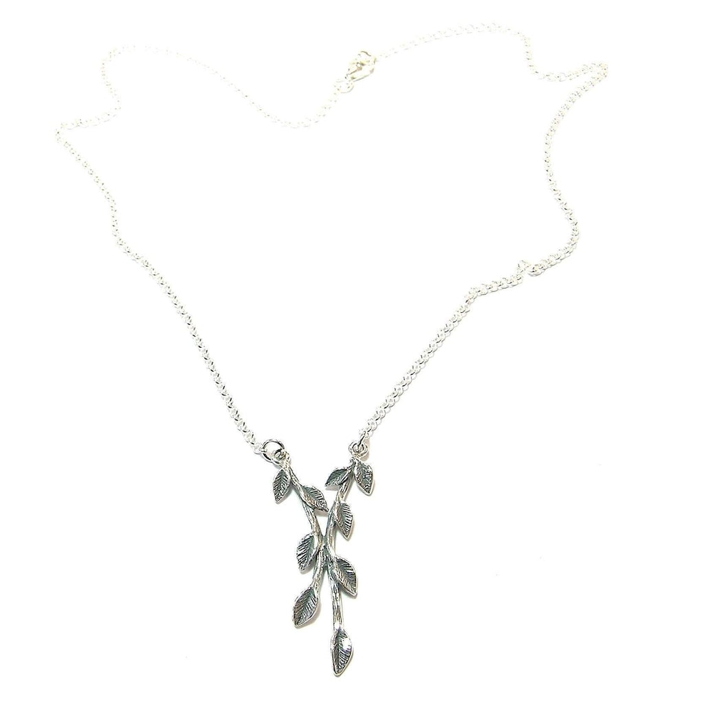 Silver Leaf Necklace N9221-Ogham Jewellery