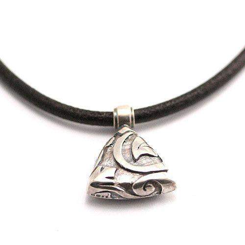 Silver & Leather Designer Necklace - EMP33L-Ogham Jewellery