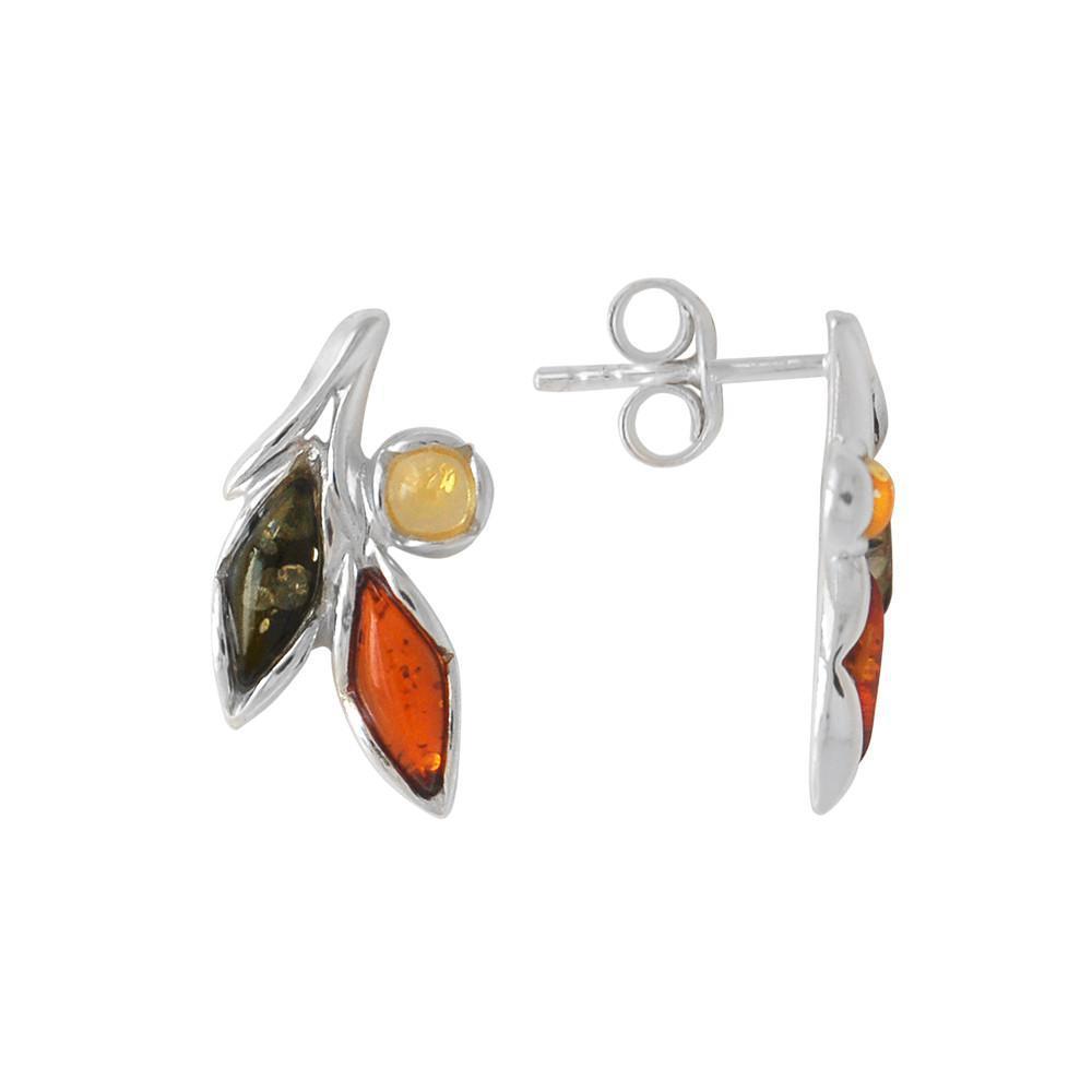 Silver & Multi-coloured Amber Earrings - Goldmajor-Ogham Jewellery