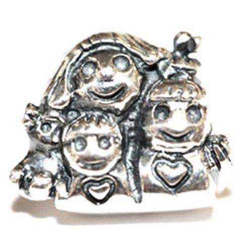 Silver Mum &amp; 2 Children Bead-Ogham Jewellery