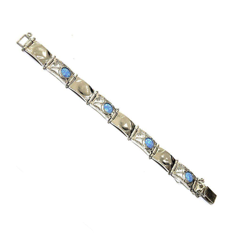 Silver & Opaline Bracelet - B3176-Ogham Jewellery