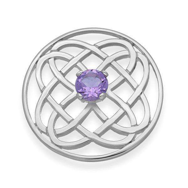 Silver or Gold Celtic Brooch with Amethyst-CB128-Ogham Jewellery