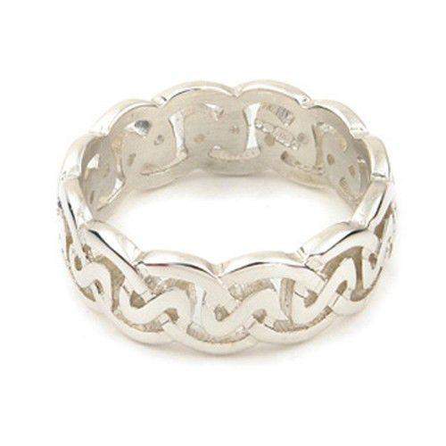 Silver or Gold Celtic Knot Ring - Ortak XR142 - 8mm Sizes Q-Z-Ogham Jewellery