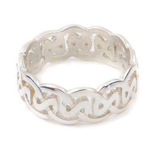 Silver or Gold Celtic Knot Ring - XXR142 10mm Sizes Z1-Z5-Ogham Jewellery