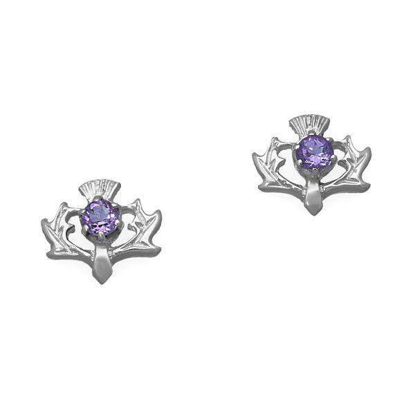 Silver or Gold Earrings - Amethyst, Citrine or Smoky Quartz - CE8-Ogham Jewellery