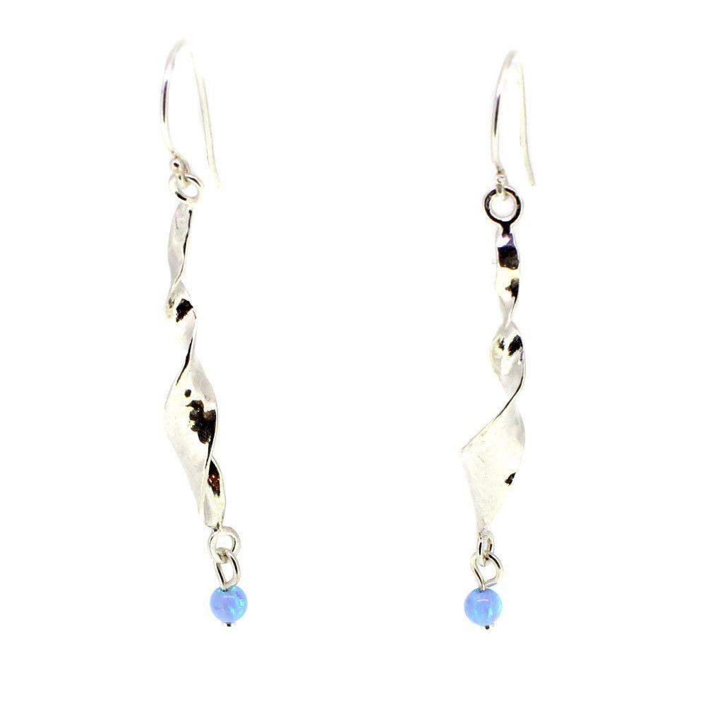Silver & Pearl Spiral Earrings - E6139-Ogham Jewellery