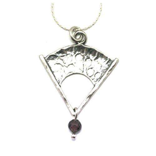 Silver Pendant with Garnet or Opaline Bead s4610-Ogham Jewellery