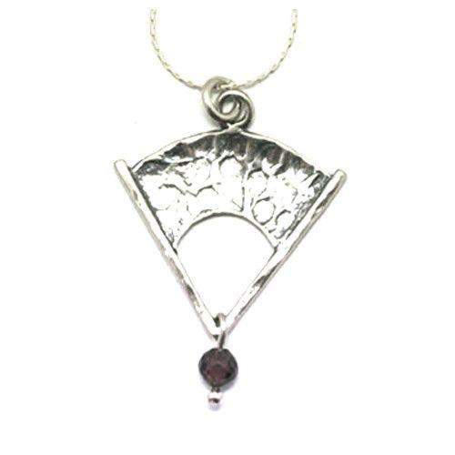 Silver Pendant with Garnet or Opaline Bead s4610-Ogham Jewellery