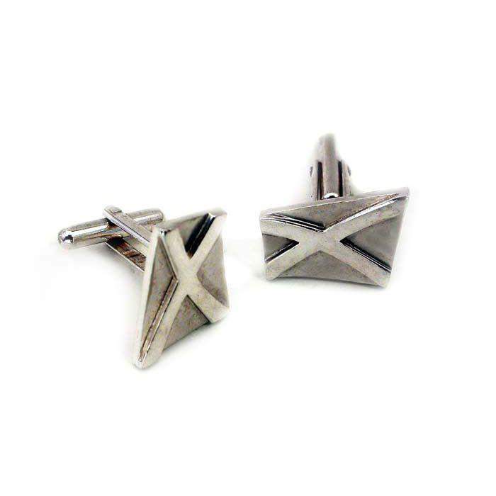 Silver Saltire Cufflinks 850C-Ogham Jewellery