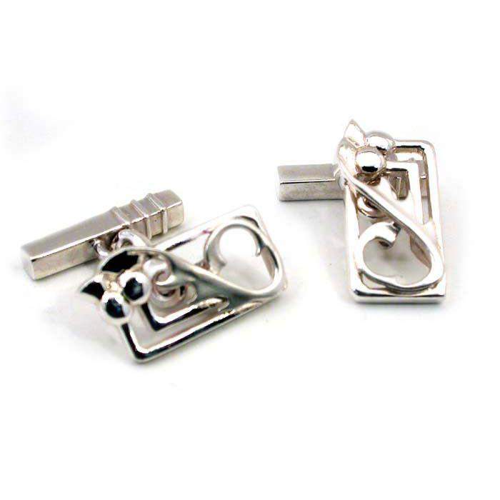 Silver Thistle Cufflinks 853C-Ogham Jewellery