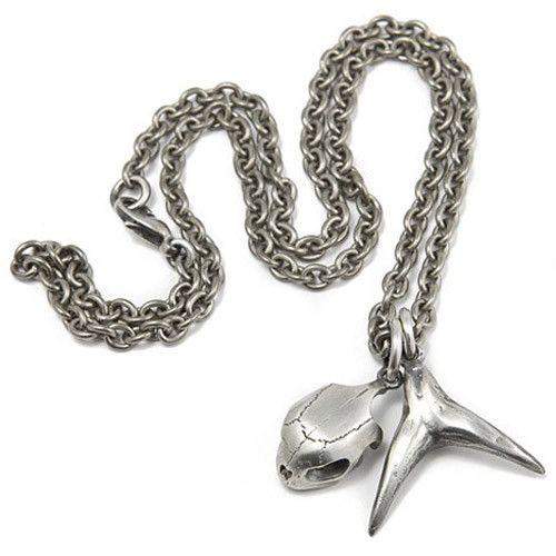 Skull & Horn Silver Designer Necklace-Ogham Jewellery