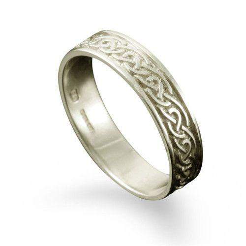Celtic white on sale gold ring