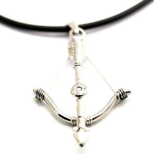 Stainless Steel & Leather Bow & Arrow Necklace - EMP34L-Ogham Jewellery