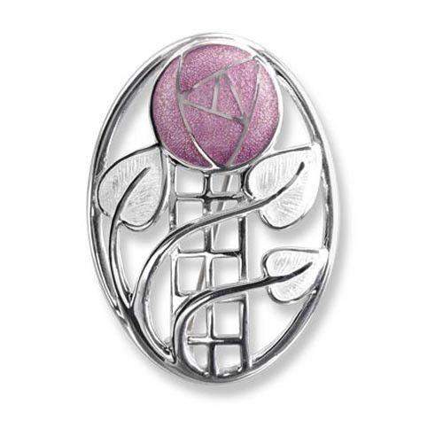 Sterling Silver And Enamel Mackintosh Brooch- SBO447B-Ogham Jewellery